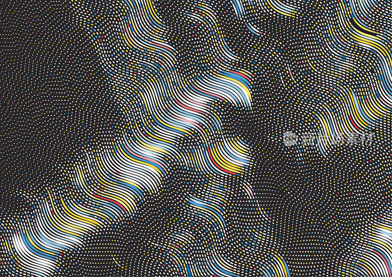 抽象色彩曲线波条纹运动图案背景