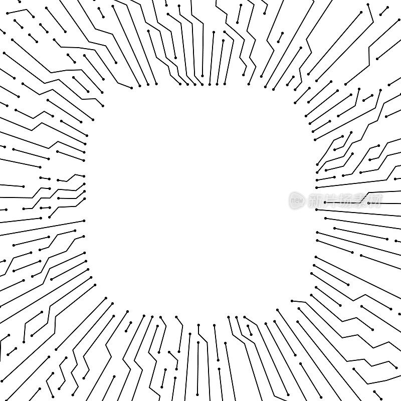 方形复制空间框架由径向线路板电线图案