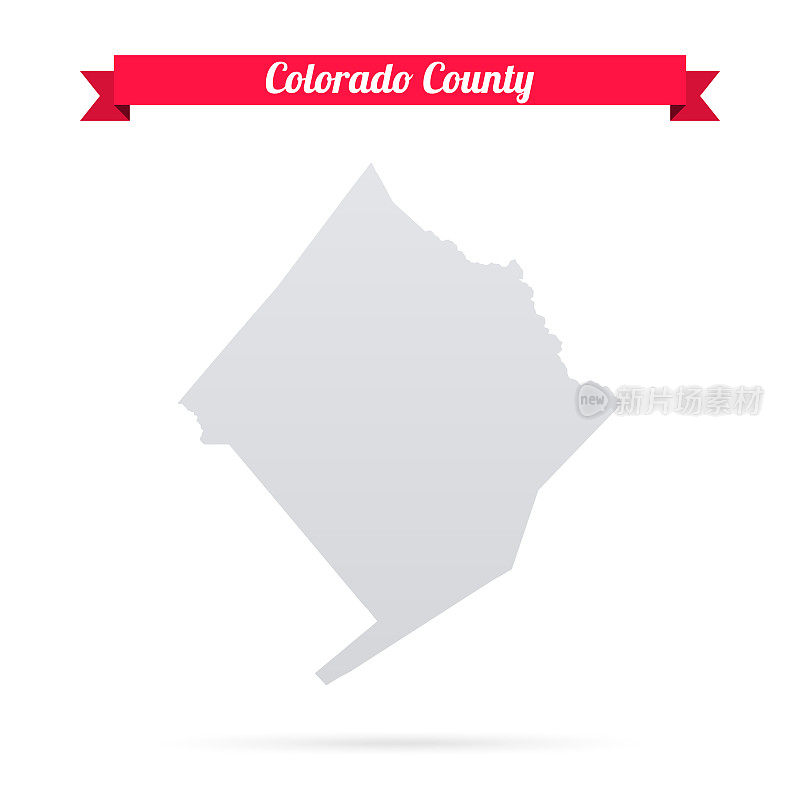 德克萨斯州的科罗拉多县。白底红旗地图