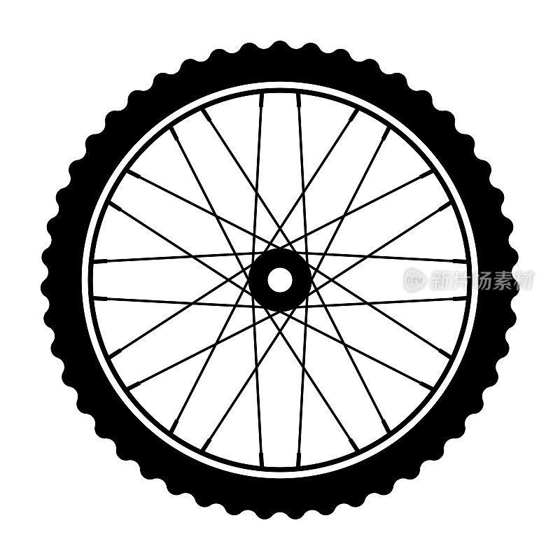 自行车车轮。自行车橡胶。矢量图