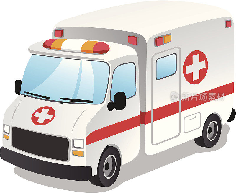 卡通救护车紧急救援服务