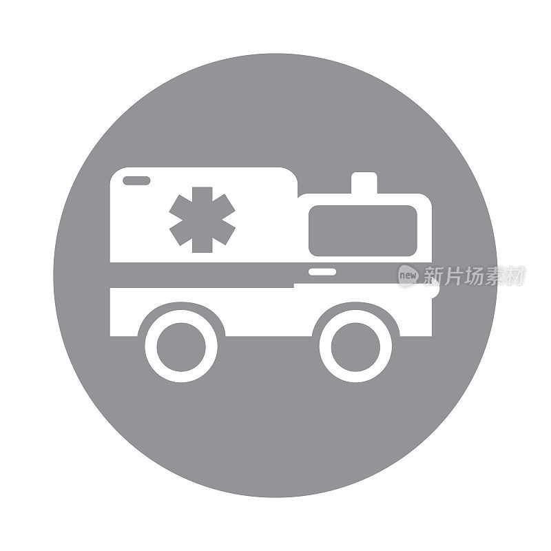 圆形图标救护车卡通