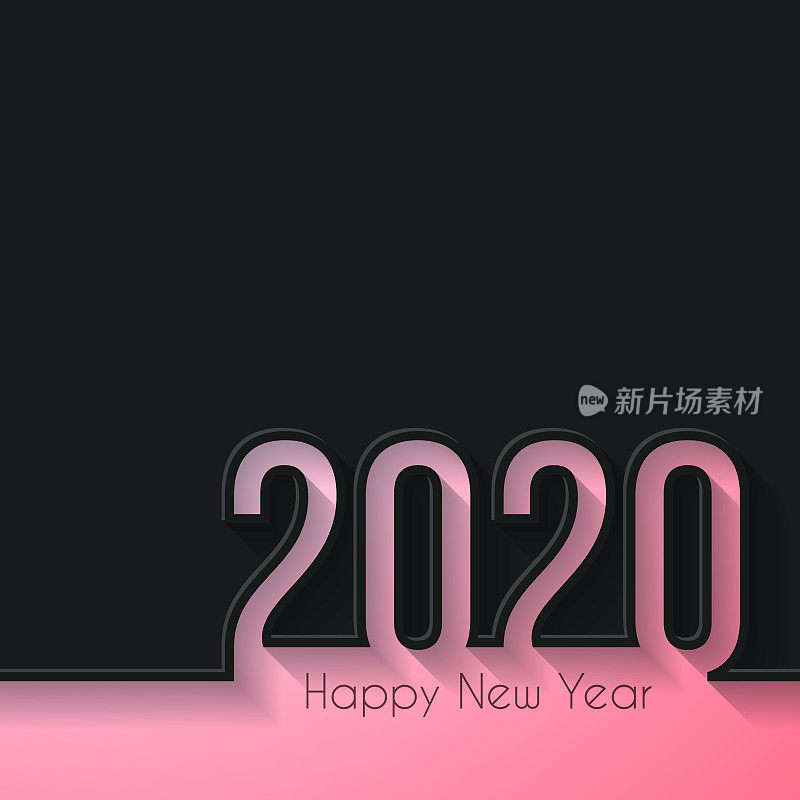 2020年新年快乐――黑色背景