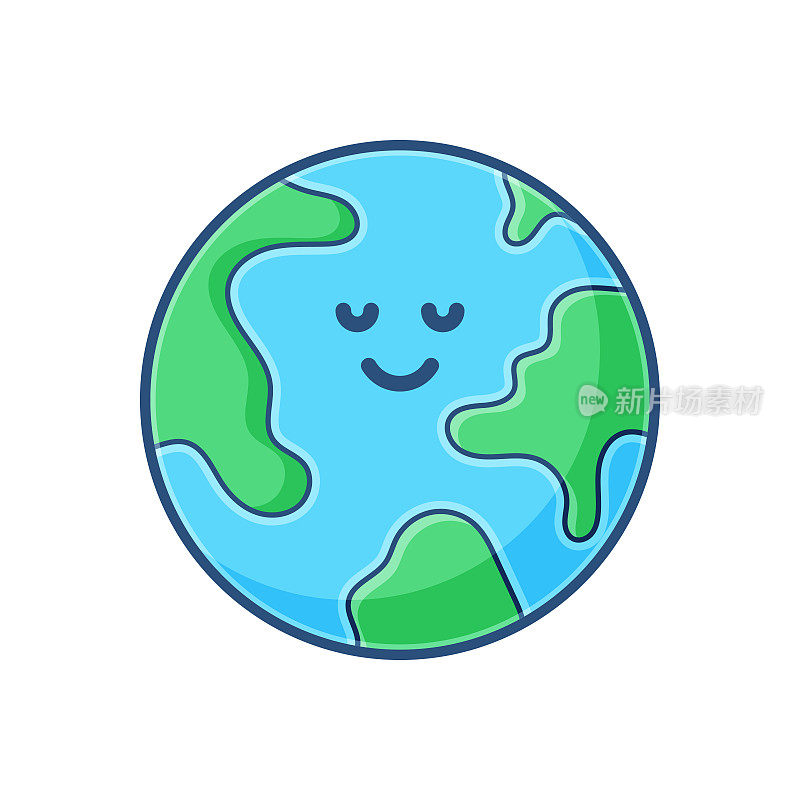 行星地球表情卡通风格