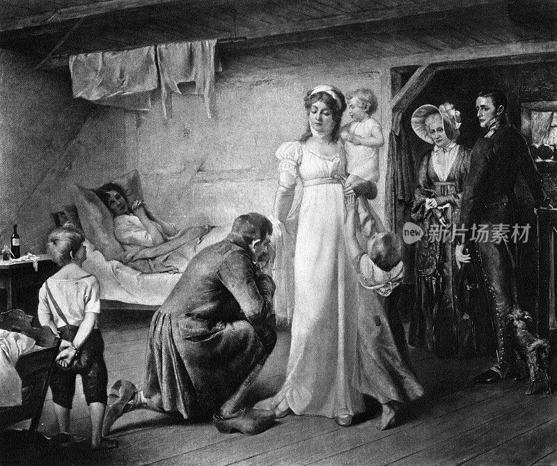 普鲁士女王路易丝拜访穷人(梅克伦堡-斯特莱利兹的路易丝)