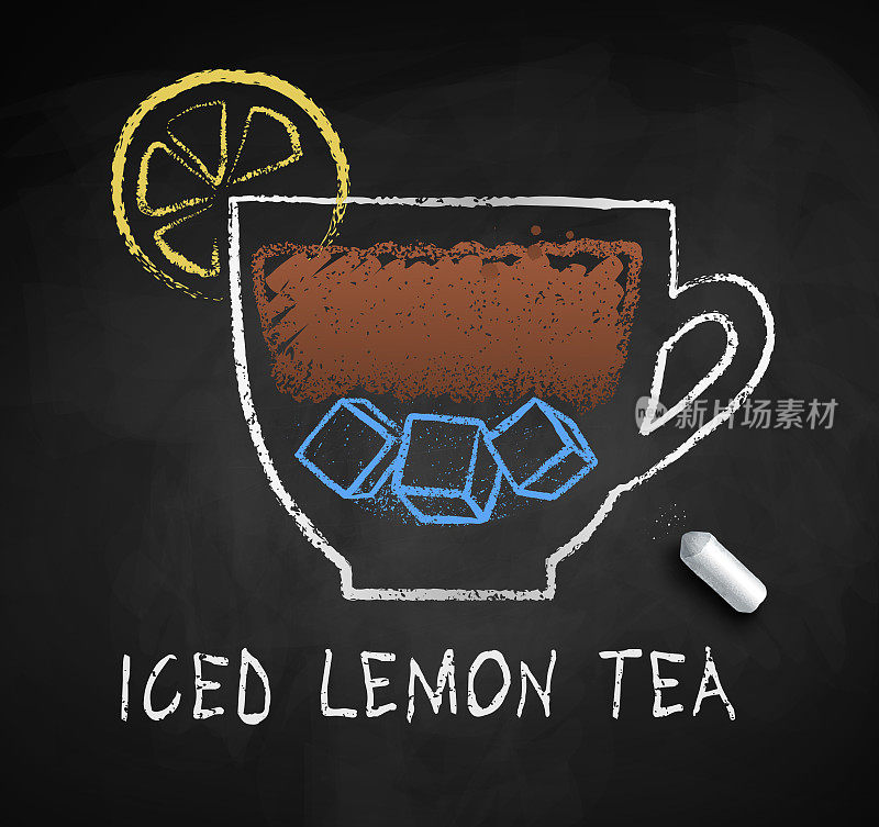 冰柠檬红茶矢量草图