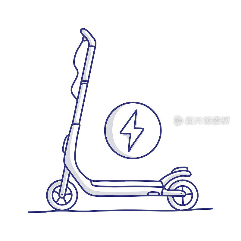 电动滑板车相关的矢量线图标的简单设置