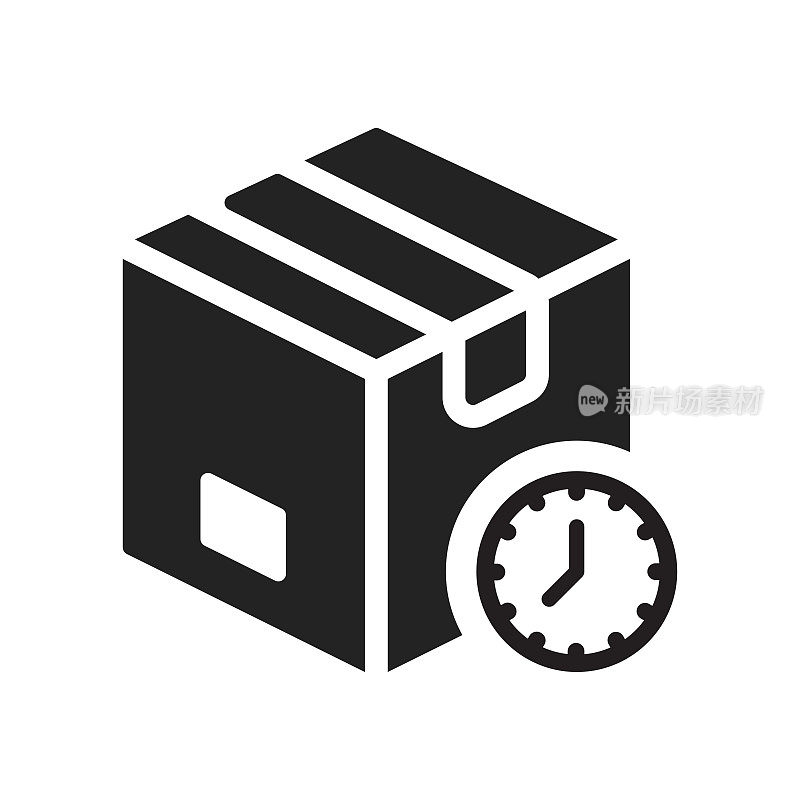 交付时间图标，矢量符号插图。