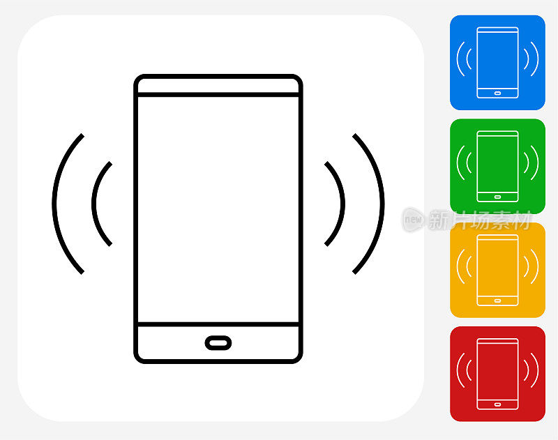 带有无线电波信号图标的手机