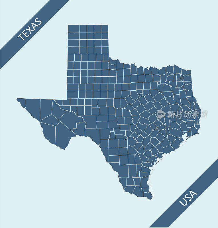 德克萨斯州的县图