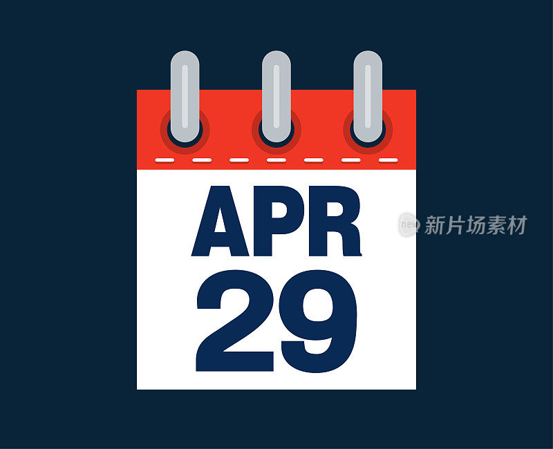 4月29日日历日期的月份图标