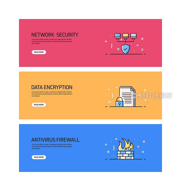 数据安全和网络安全相关的网页横幅设计