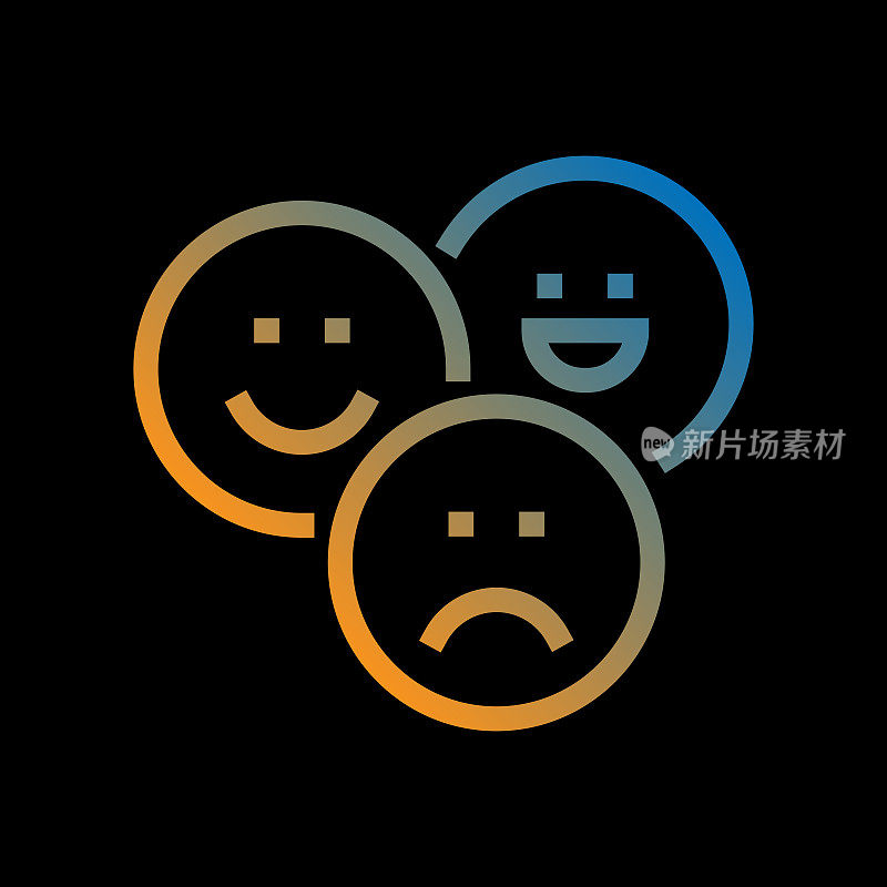 满意线图标,轮廓向量符号