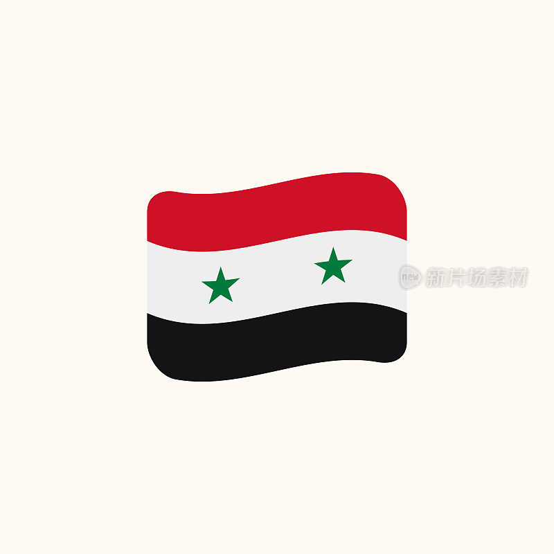 叙利亚国旗向量。孤立的叙利亚旗帜挥舞旗帜平-矢量