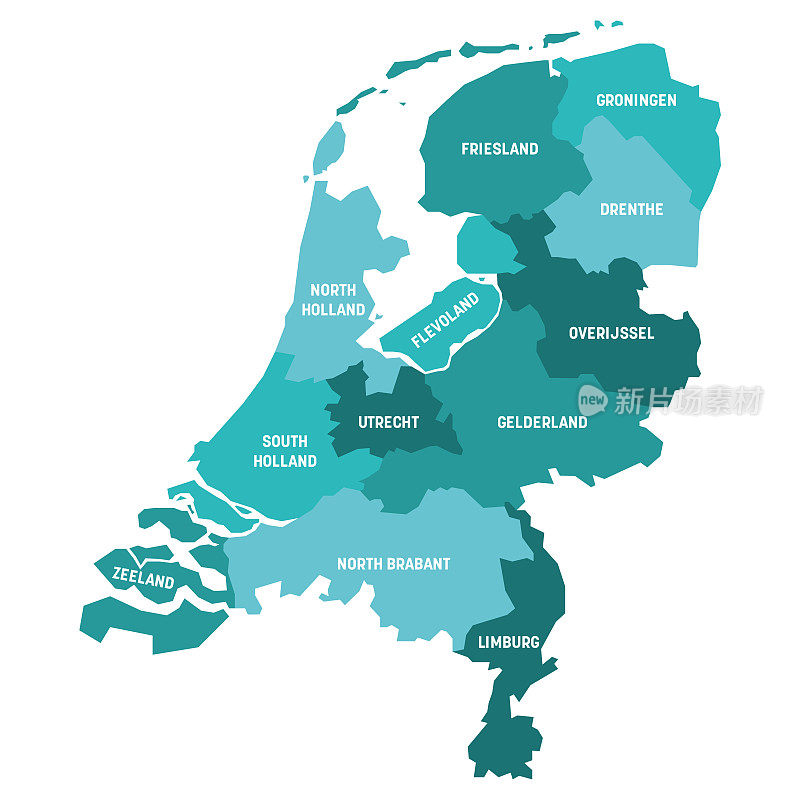 荷兰-地图的省份