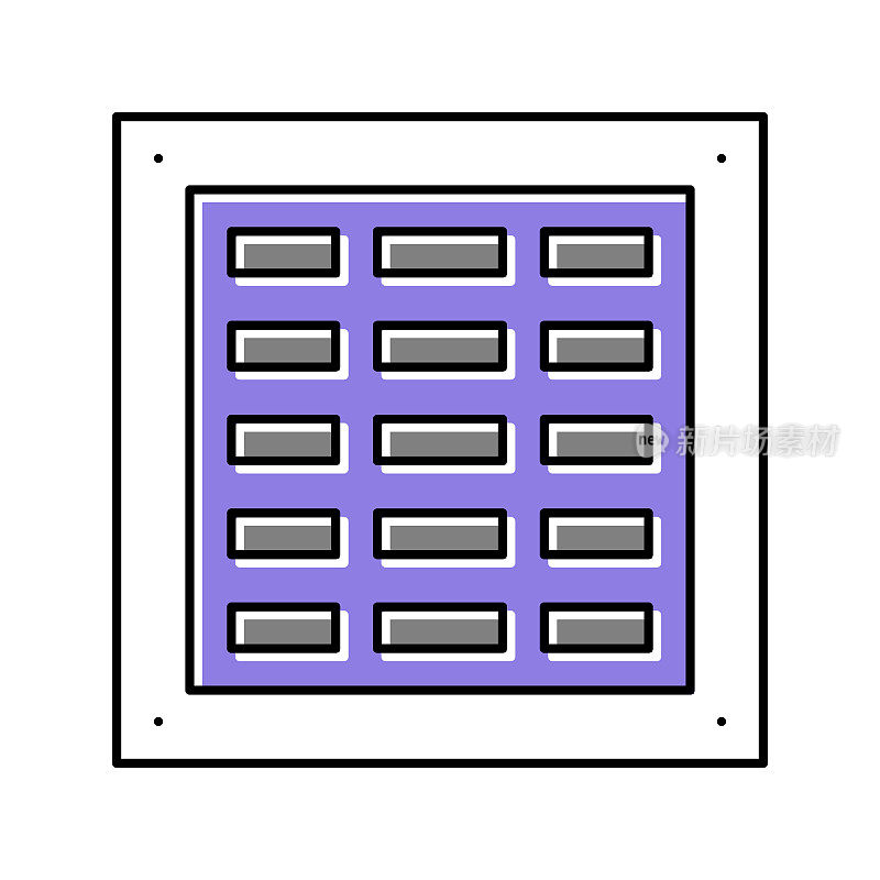 通风烟雾颜色图标矢量插图