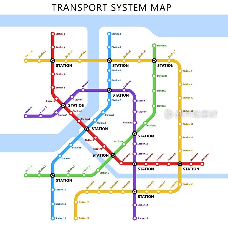 城市地铁地下交通图或方案