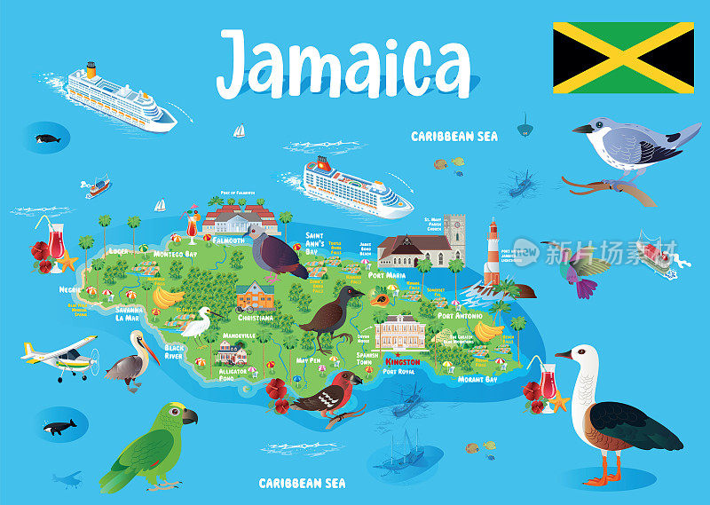 牙买加旅游地图