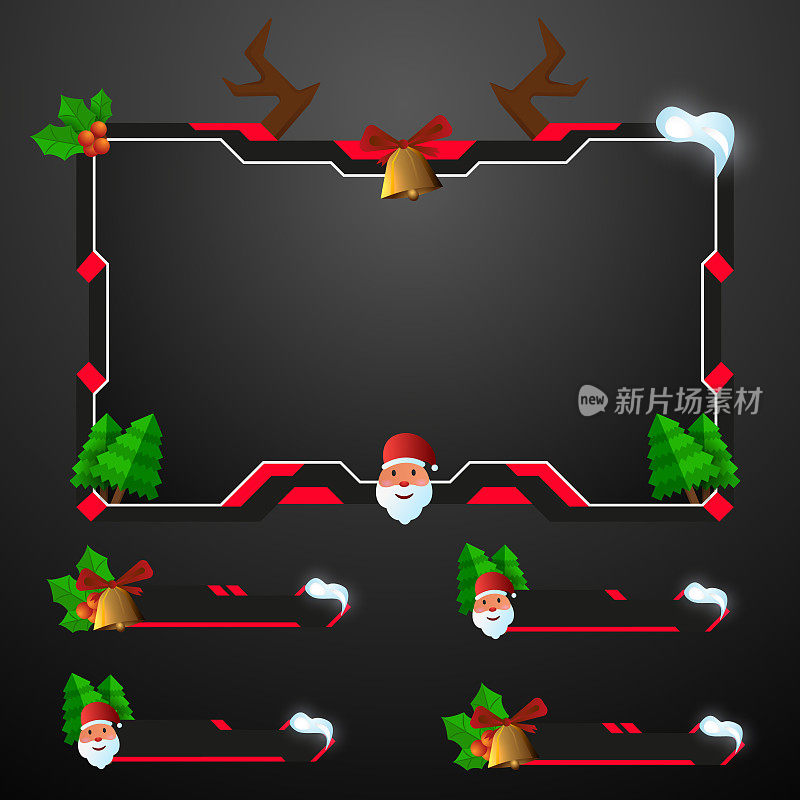 圣诞直播覆盖游戏界面视频屏幕边框设置
