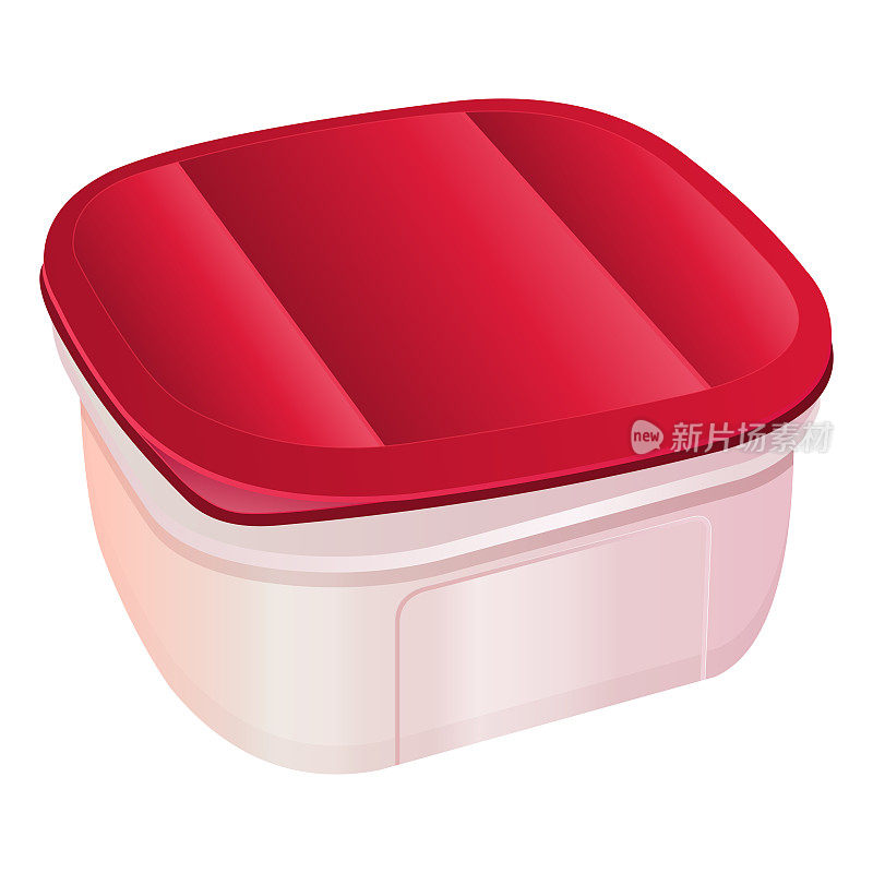 红盖塑料容器，午餐盒，午餐盒