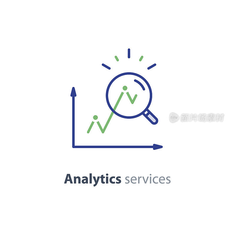 统计和分析概念，企业业绩报告，市场调研服务
