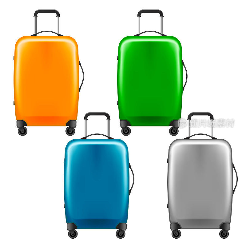 现代塑料轮式旅行箱-一套行李