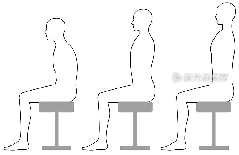 一个人坐在凳子上时的姿势