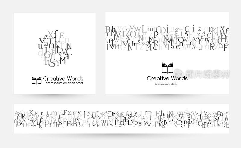 信件。英文字母设计集合。矢量插图为学生和儿童教育类和语言课广告。