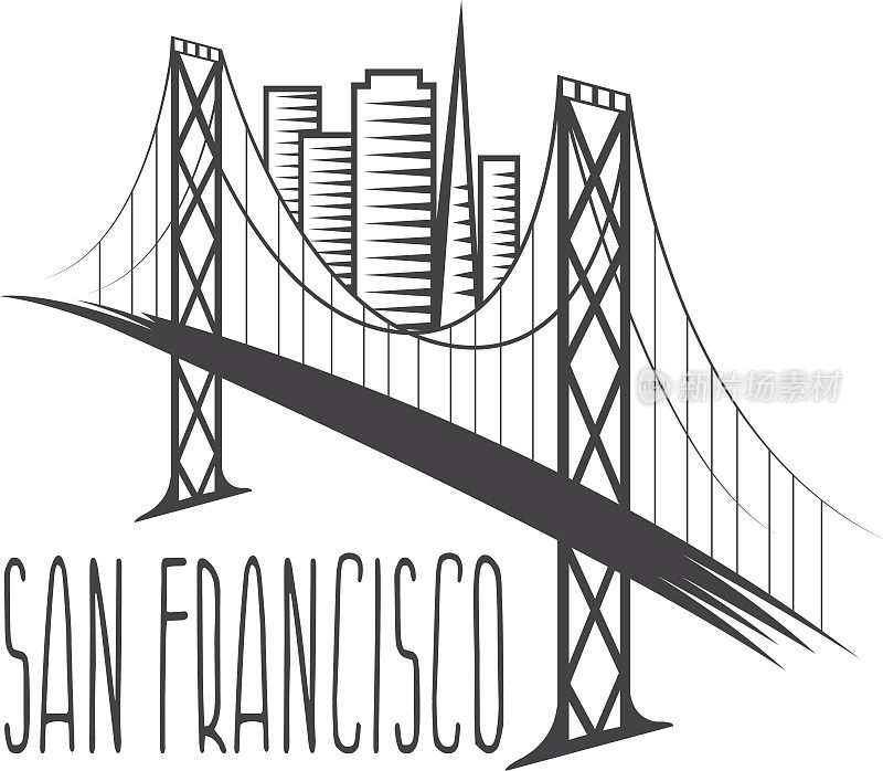 旧金山-奥克兰海湾大桥和建筑物