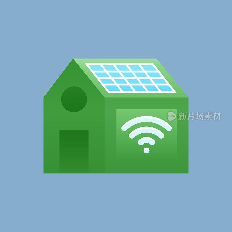 生态住宅平面图标。平面矢量插图符号设计元素