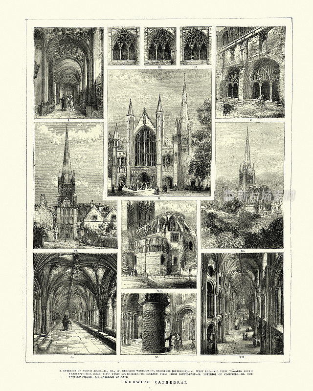 诺里奇大教堂图片，诺曼哥特式建筑