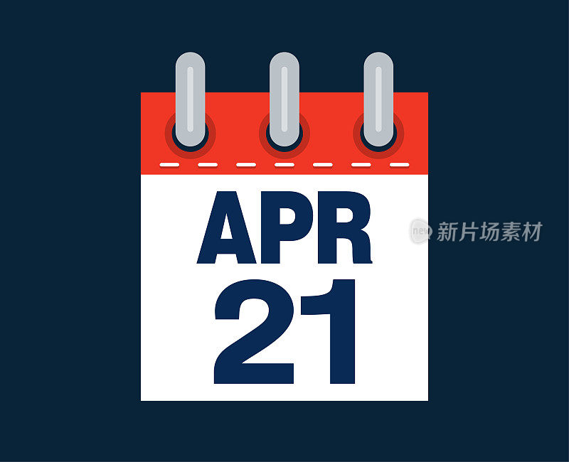 4月21日日历日期的月份图标