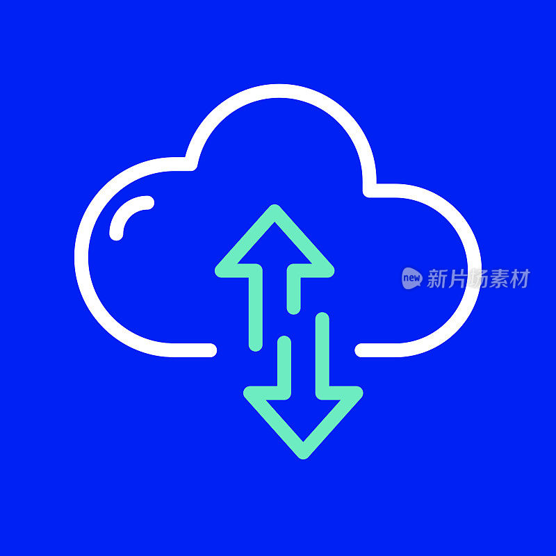 云计算线图标。可编辑的中风。简单的轮廓图标。