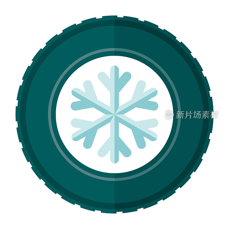 雪地轮胎图标上的透明背景