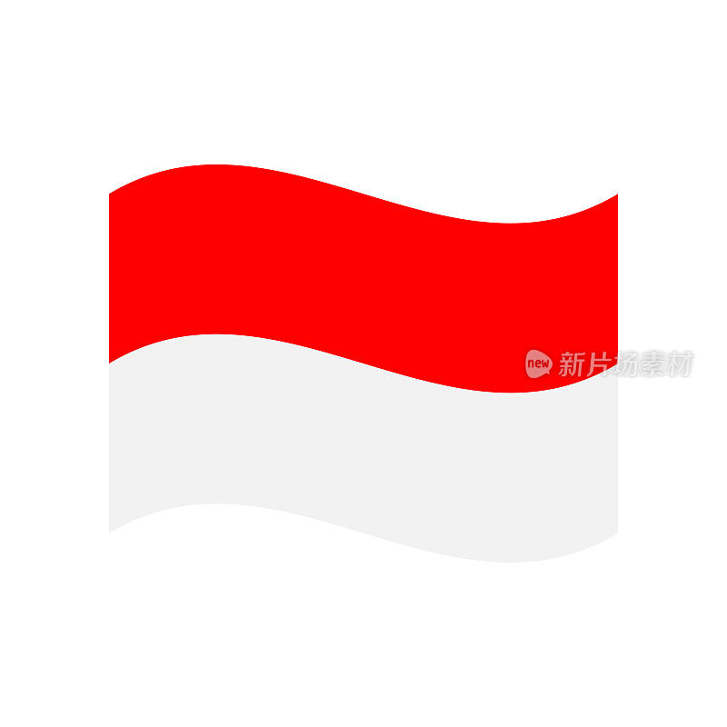 印度尼西亚-旗帜图标矢量插图-波