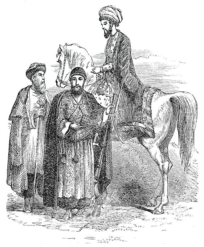 杜拉尼部落的三个阿富汗人
