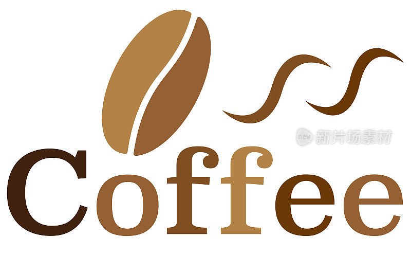 这是咖啡豆和咖啡豆味道字母的插图。