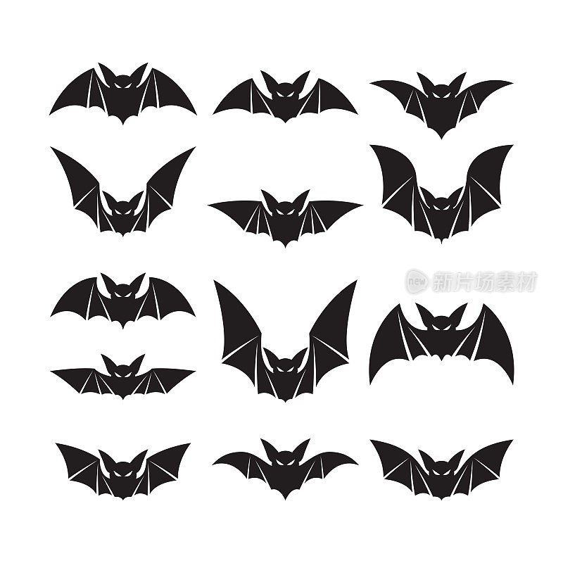 一组蝙蝠剪影