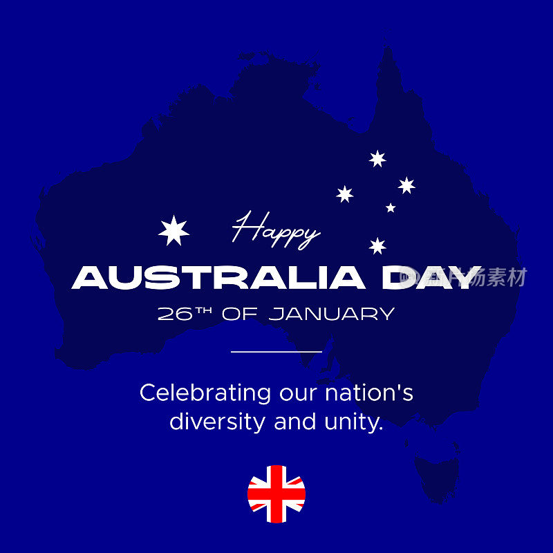 快乐澳大利亚国庆日庆祝贺卡设计