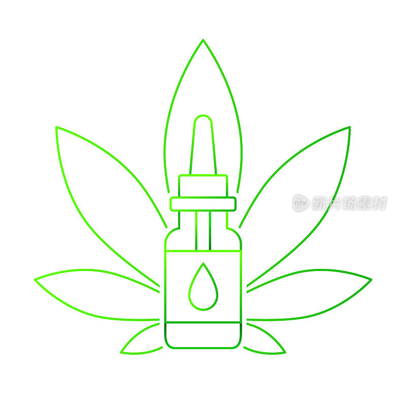 大麻植物提取物和cbd油的概念