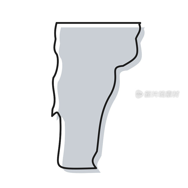佛蒙特州地图手绘在白色背景-时尚的设计