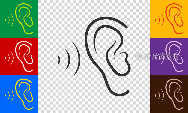 耳朵图标与声波。