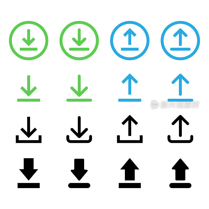 下载和上传图标集矢量设计。