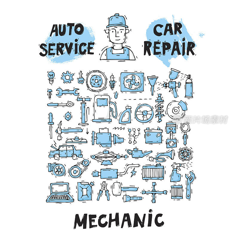 机械师。汽车发动机维修要素。