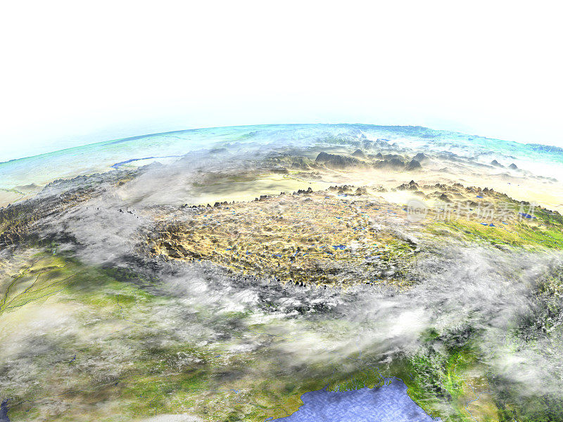 喜马拉雅山的现实地球模型