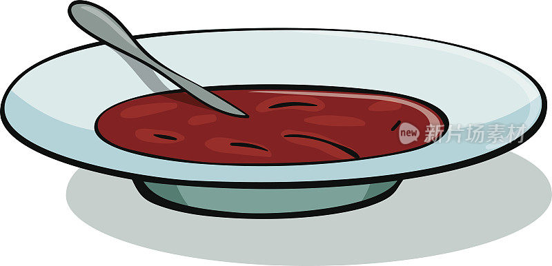 矢量插图的番茄汤