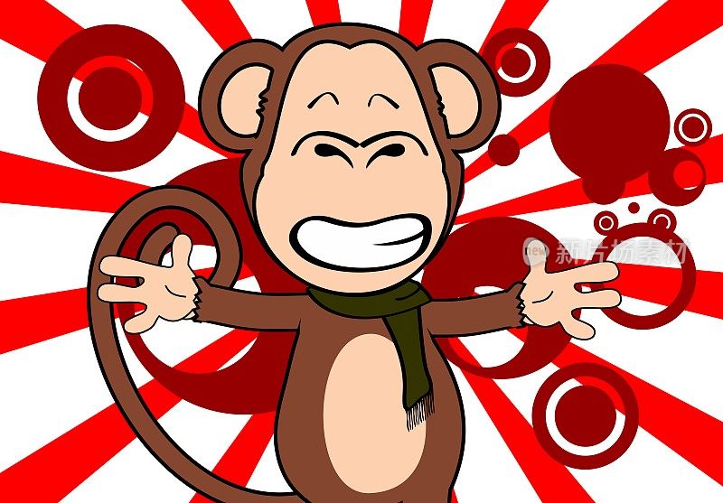 滑稽的猴子表情卡通背景