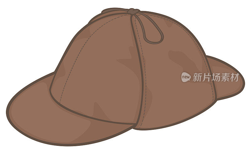夏洛克·福尔摩斯帽子矢量图(侦探帽)