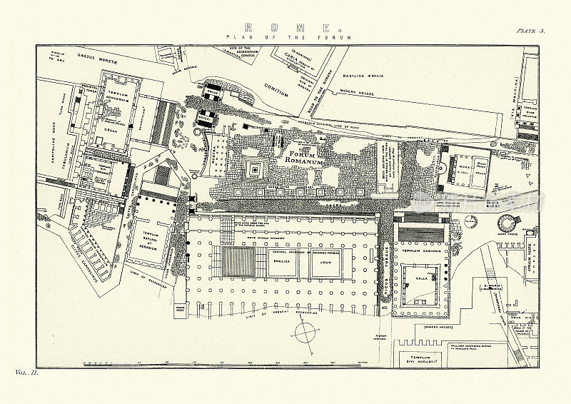 古罗马，古罗马广场的平面图