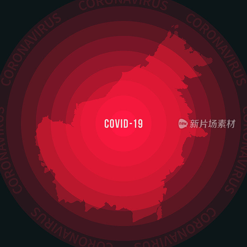 2019冠状病毒病蔓延婆罗洲地图。冠状病毒爆发